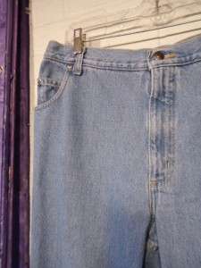 Washed Denim Classic Straight Leg Blue Jeans ~ LANDS END ~ Plus Size 