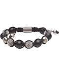   Italian Grey Crystal And Onyx Bracelet   Atrium   farfetch