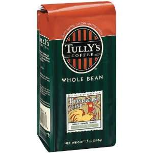 Tullys Coffee Breakfast Blend WHOLE BEAN , 12 Ounce Bag  