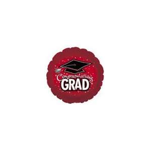   Congratulations Grad Red   Mylar Balloon Foil