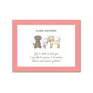 Girl Birth Announcements   Two Pups Girl Birth Announcements By Petite 