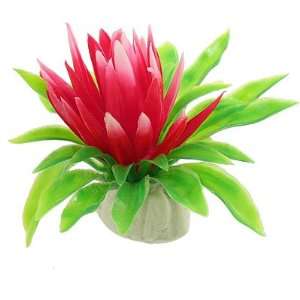   Dia Artificial Red Water Lily Plants 2 Pcs for Aquarium