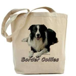  Classic Border Collie Lying Collie Tote Bag by  