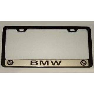   BMW Black Stainless Steel License Plate Frame with X5 Logo Automotive