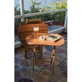 Lipper International TV Table with Stand, Set of 4, 
