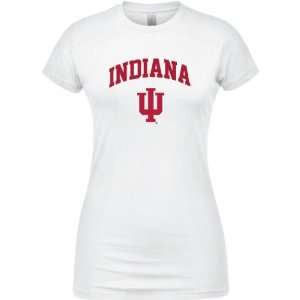  Indiana Hoosiers White Womens Arch Logo T Shirt Sports 