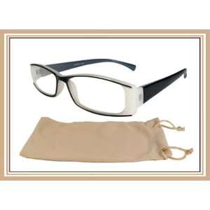  Reading Glasses AG 1 Reader Black Plastic Frame With Pouch 