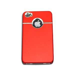   Protective Red Cover Case for iPhone 4 4G 4S with Chrome Rings