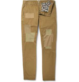 Red Ear Patchwork Straight Leg Cotton Twill Chinos  MR PORTER