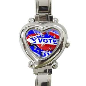  Vote Heart Italian Charm Watch Arts, Crafts & Sewing