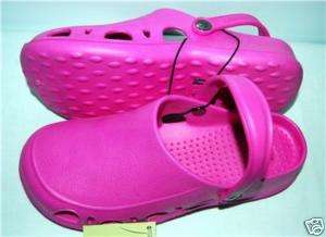 Womens Fushia Hot Pink Softee Clogs Shoes 6   10 NEW  