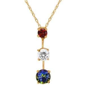 1.77 Ct Round Blue Mystic Topaz and Topaz Gold Plated 
