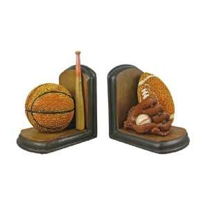 3 Sport Decorative Bookends Football Baseball Basketball 