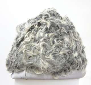 VNTG DESIGNER Cream Gray Curly Persian Lamb Fur Hat  