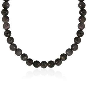 8mm Round Botswana Agate Bead Necklace, 18+2Extender 