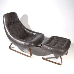   Lafer Brazilian Mid Century Earth Lounge Chair and Ottoman Gillon Era