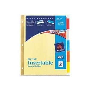  Avery WorkSaver Big Tab Insertable Dividers, 5 Tabs, 1 Set 