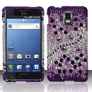 Samsung Infuse 4G i997 Hard Case Snap On Silver Cover Purple Beats 