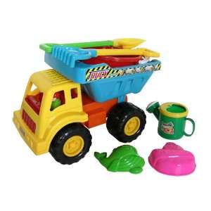   SS 2080 Construction Dump Truck Sand Toy   7 Piece Set Toys & Games