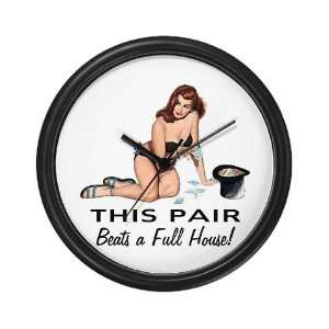  This Pair Beats A Full House Humor Wall Clock by  