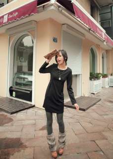 CHIC CREW NECK SLIM LONG SLEEVE DRESS NECKLACE NOT INCLUDED ZZ00192 