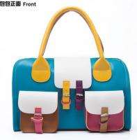 NEW Women HIT Color PU Leather Hobo Satchel Clutch Handbag Bag Moonar 