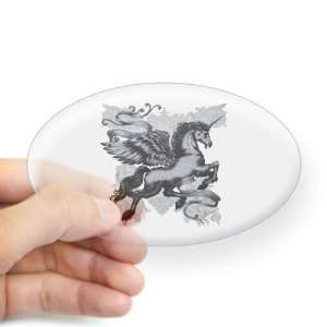  Sticker Clear (Oval) Unicorn with Wings 