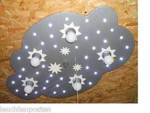 Kinderzimmerlampe Wolke silber mit Sternenhimmel LED  