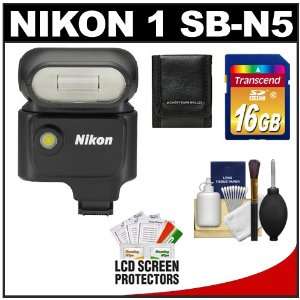  Nikon 1 SB N5 Speedlight Flash with 16GB Card + Accessory Kit for 1 