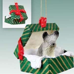  Skye Terrier Green Gift Box Dog Ornament