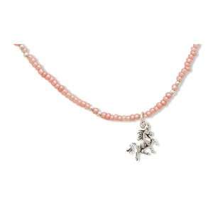   Inch+2 Inch Extension Pink Seed Necklace with Unicorn Charm Jewelry