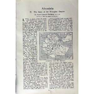    c1920 ABYSSINIA MAP CHIEF PEOPLE RIFLES SPEARS MEN