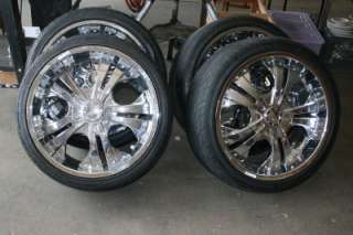 RADD RIMS AND 20 TIRES AND SPINNERS  