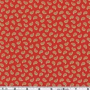  45 Wide Bandana Beauties Paisley Red Fabric By The Yard 