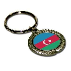  Azerbaijan Flag Pewter Key Chain