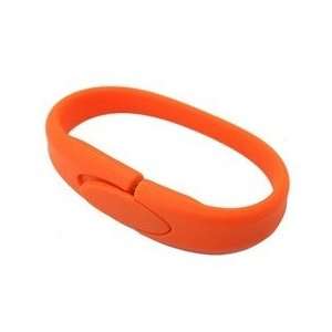  8GB Rubber Bracelet Flash Drive (Orange) Electronics