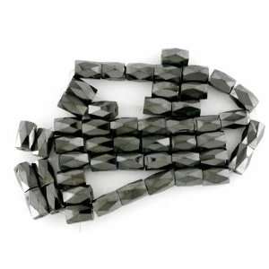   MAGNETIC HEMATITE FACETED BARRELL 5x8MM GEM BEADS 15