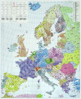 Sonderpreis EUROPA Postleitzahlen Karte~2008~121 x 97 cm  