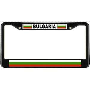  Bulgaria Bulgarian Flag Black License Plate Frame Metal 