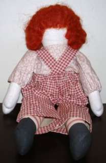 Vintage RAGGEDY ANN Plush DOLL Old Style + Clothes  