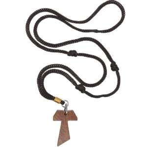  Wooden Tau Cross Necklace ( 1.5 inches Tau and 2 x 13 