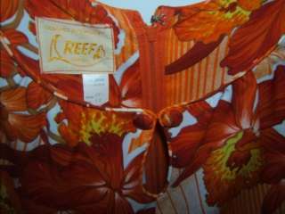   REEF Orange Yellow Hawaiian Tropical Floral Muumuu Dress Sz 10  