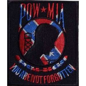  POW MIA Patch   Confederate Flag Theme, 3x3.5 inch, small 