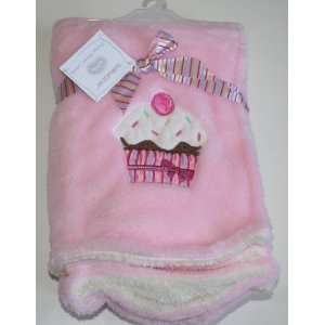   Soft Plush Baby/Infant Girl Blanket   Pink/Cupcake   30 x 30 Baby