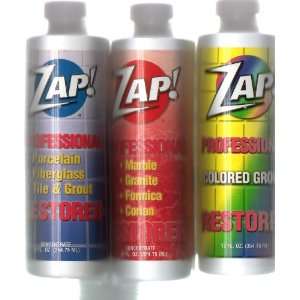  THREE ZAP PROFESSIONAL RESTORERS Colored Grout, Porcelain 