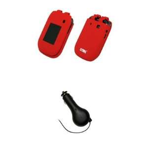 EMPIRE Red Silicone Skin Case Cover + Retractable Car Charger (CLA 