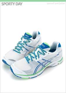 BN ASICS GEL DS TRAINER 17 Running Shoes White, Blue, Neon Green T212N 