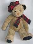   PENDLETON Plaid Hat & Scarf Tan Teddy Bear Stuffed Plush Toy 43164