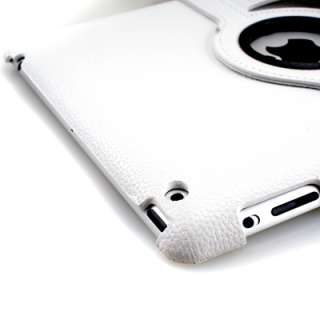 White 360 Rotating Magnetic Leather Case Stand Smart Cover for the New 