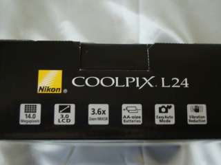 NEW NIKON RED L24 14mp 3.6x optical zoom Digital Camera, Sealed, w 